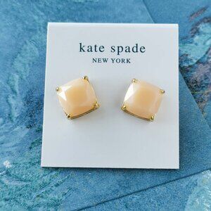 Kate Spade Small Square Gold Stud Earrings Light Pink